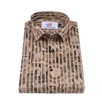 Cotton Chandan Color Lining Brush Stroke Print Men Shirt