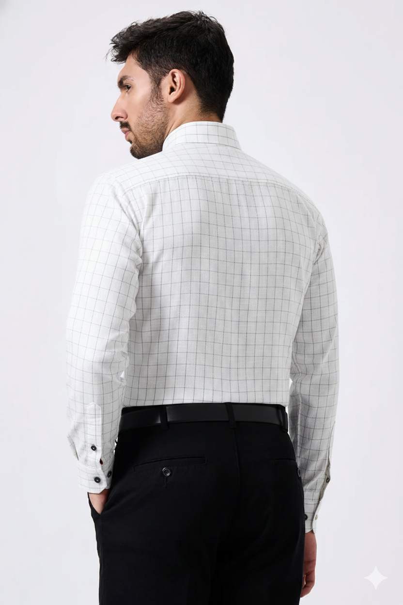 Plax Linen Cotton Gray Lining Shirt