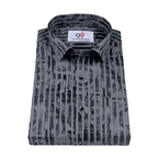 Cotton Gray Color Lining Brush Stroke Print Men Shirt