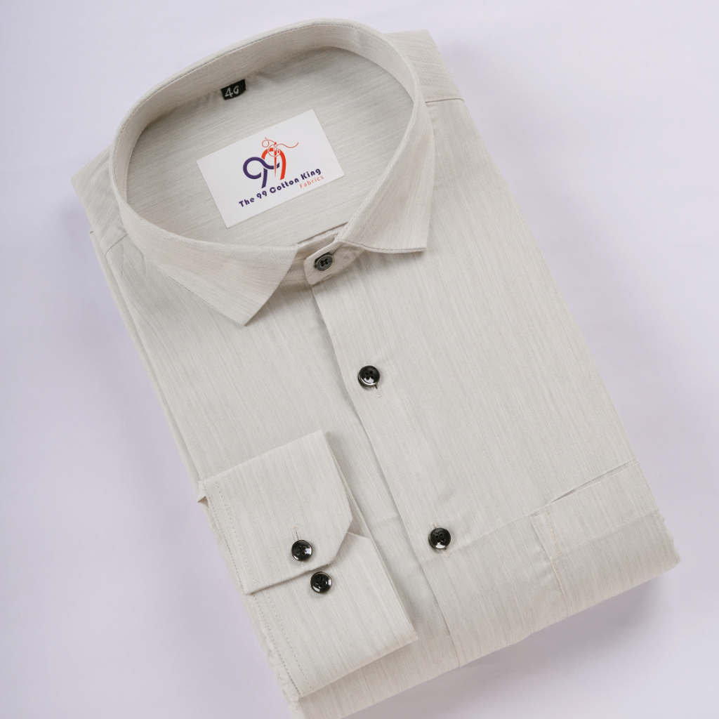 Cotton Slik Light Gray Colour Men Shirt