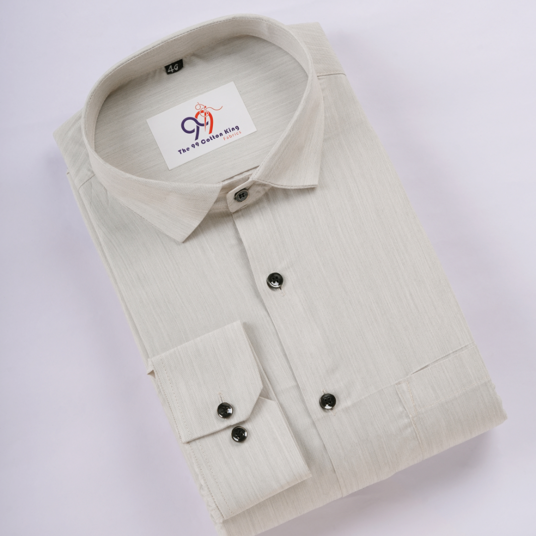 Cotton Slik Light Gray Colour Men Shirt