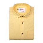 Premium Linen Slub Yellow Color Plain Shirt - Full Sleeves