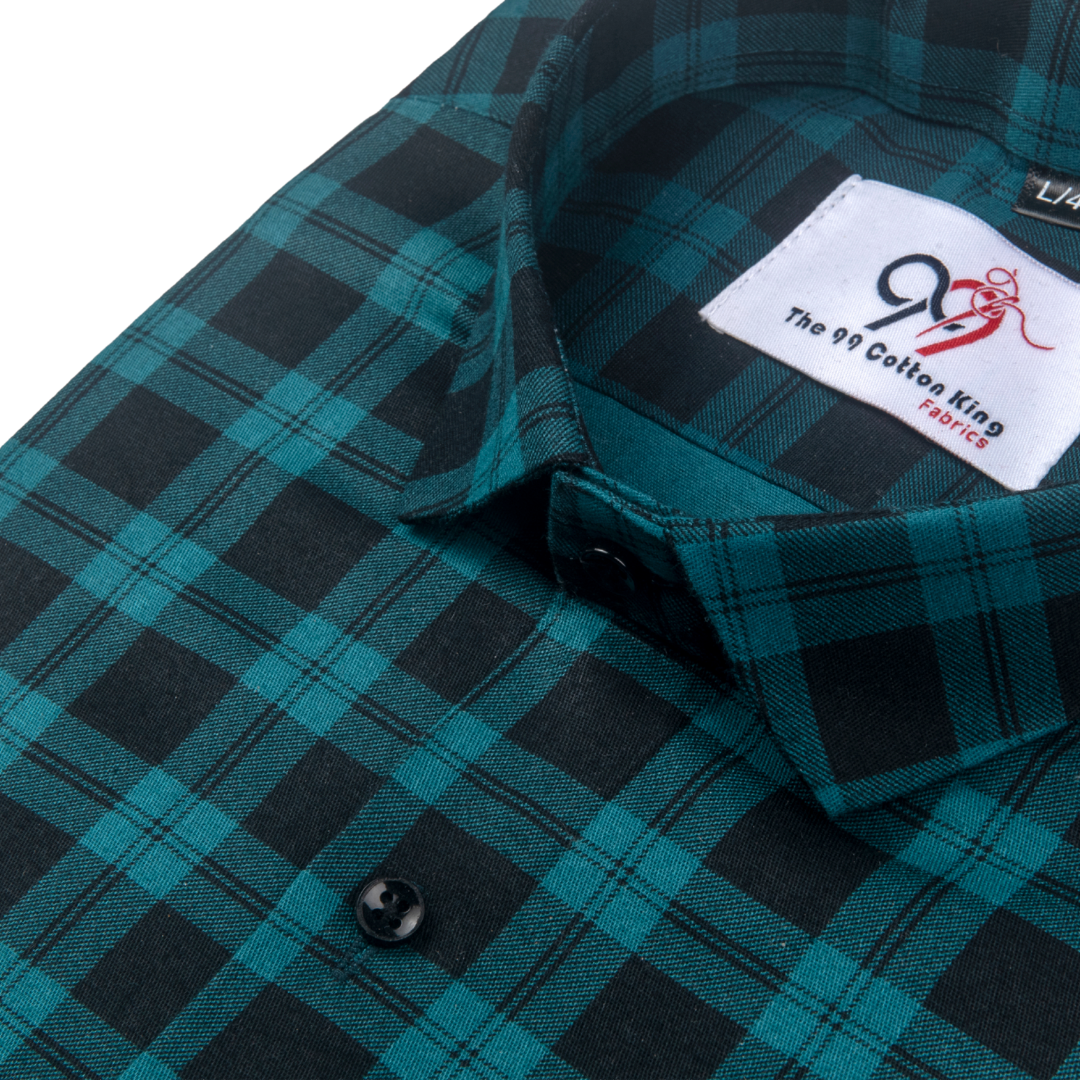 Pure Cotton Blue Checks Shirt for Men
