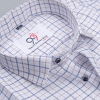 Pure Cotton 100% Blue Check Men Shirt