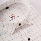 Linen Golden and black checks shirt