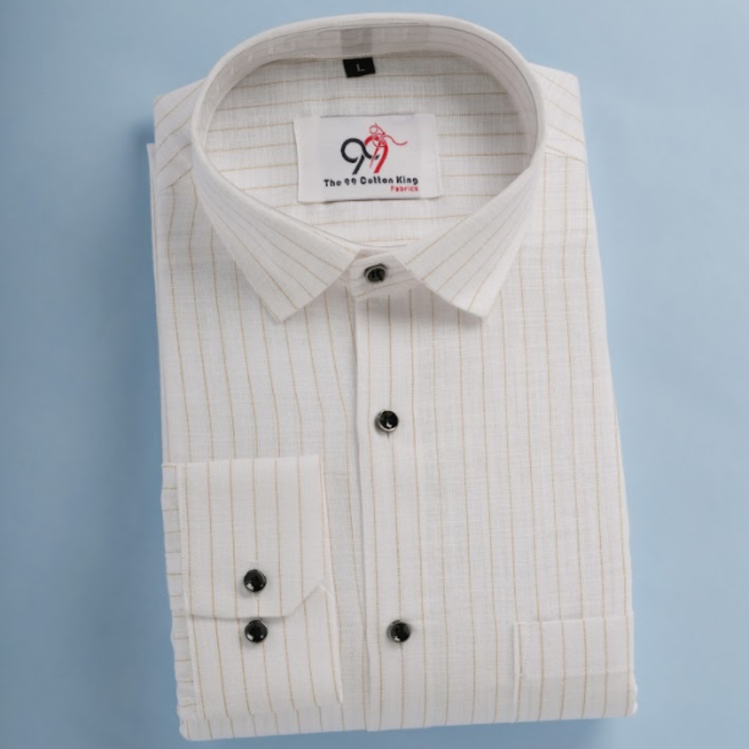 Plax Linen Cotton Golden Lining Shirt