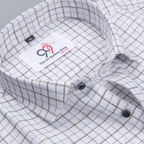 Pure Cotton 100% Brown Check Men Shirt