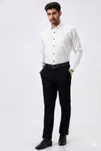 Jut Cotton White Doted Plain shirt