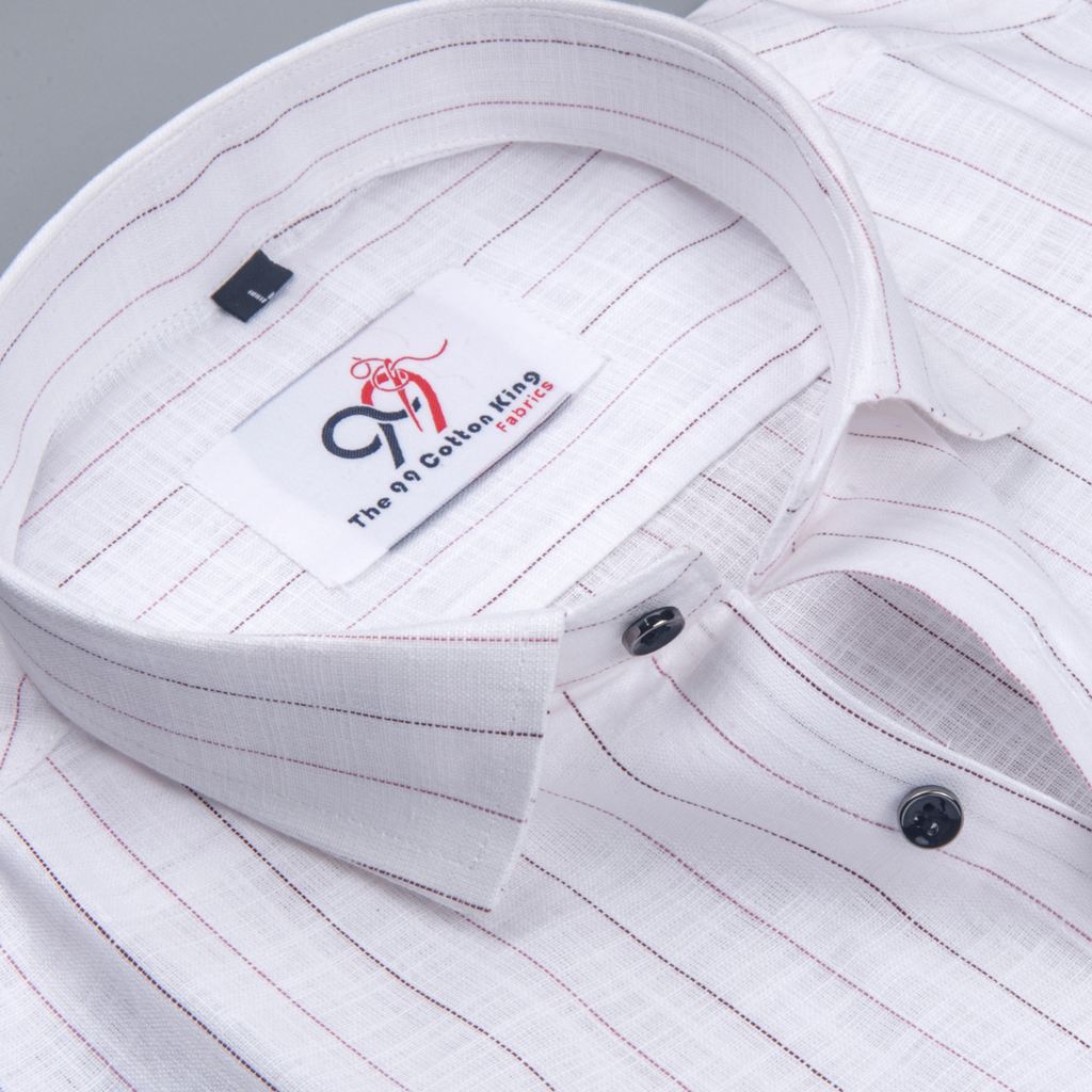 Flax Linan Cotton Midiam Line Pink Colour Men Shirt