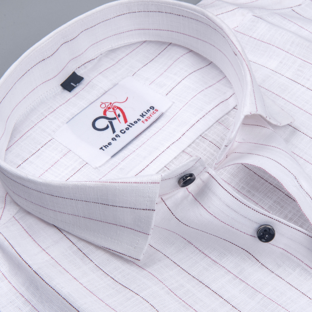 Flax Linan Cotton Midiam Line Pink Colour Men Shirt