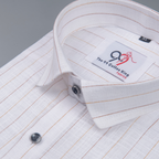 Flax Linan Cotton Midiam Line Gold Colour Men Shirt