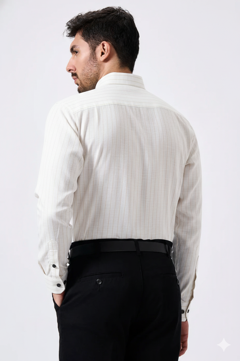 Plax Linen Cotton Golden Lining Shirt