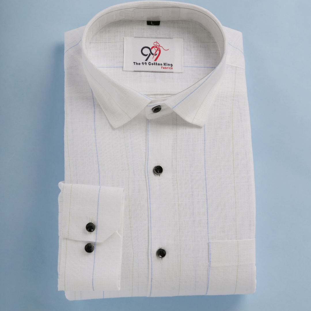Plax Linen Cotton Sky Lining Shirt