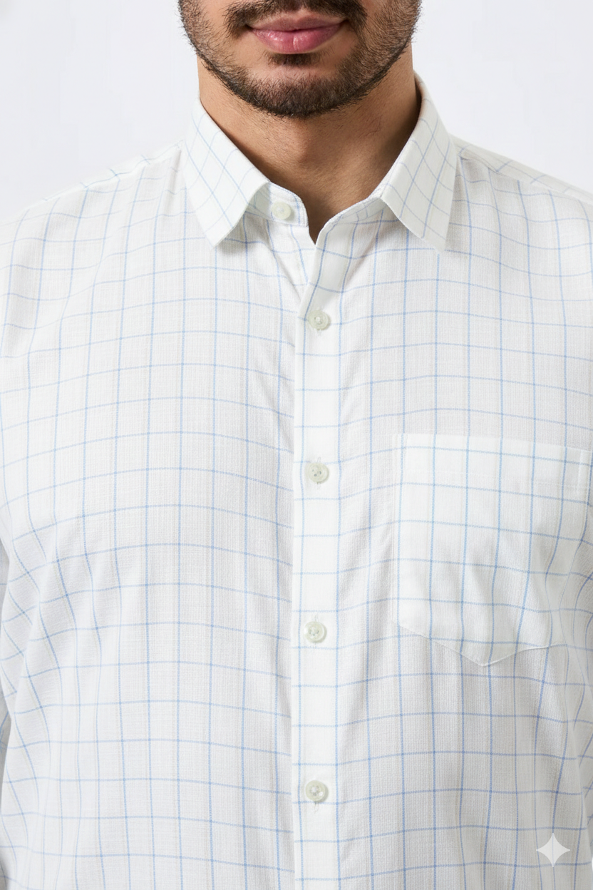 Plax Linen Cotton Sky Lining Shirt