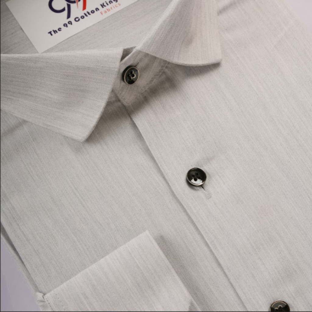 Cotton silk Steel Gray Colour Men Shirt