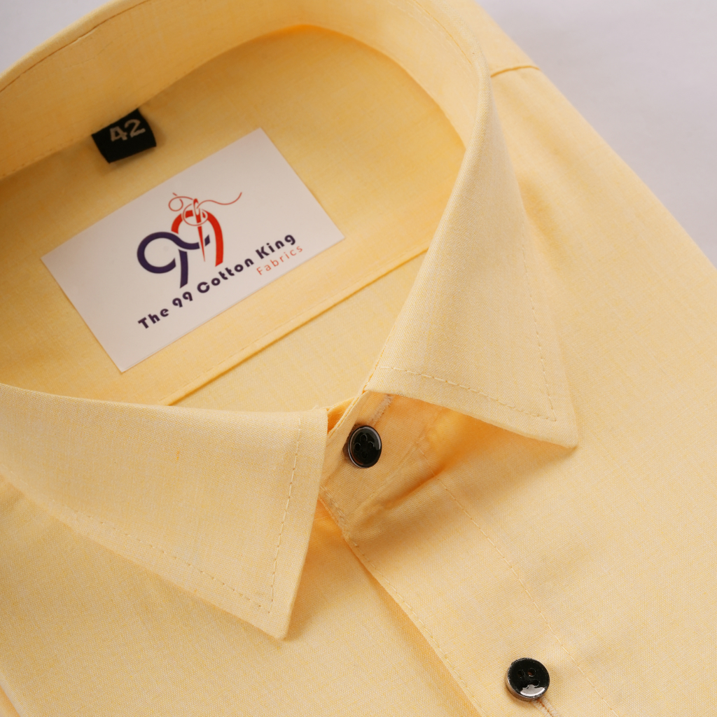 Cotton Slik Yellow Colour Men Shirt