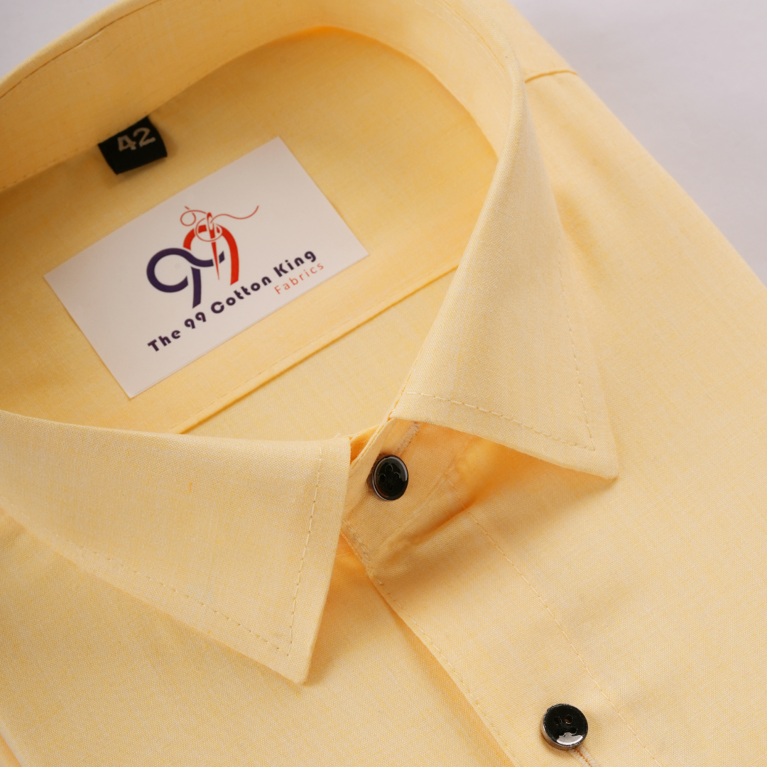 Cotton Slik Yellow Colour Men Shirt