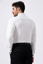 Jut Cotton White Doted Plain shirt
