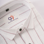 Plax Linen Cotton Bold Multi Colour Lining Shirt