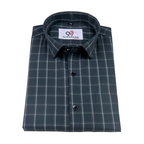 Premium Gray Color Classic Grid Check Men Shirt