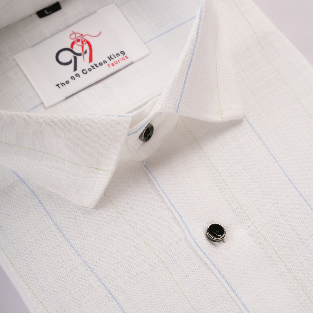 Plax Linen Cotton Sky Lining Shirt