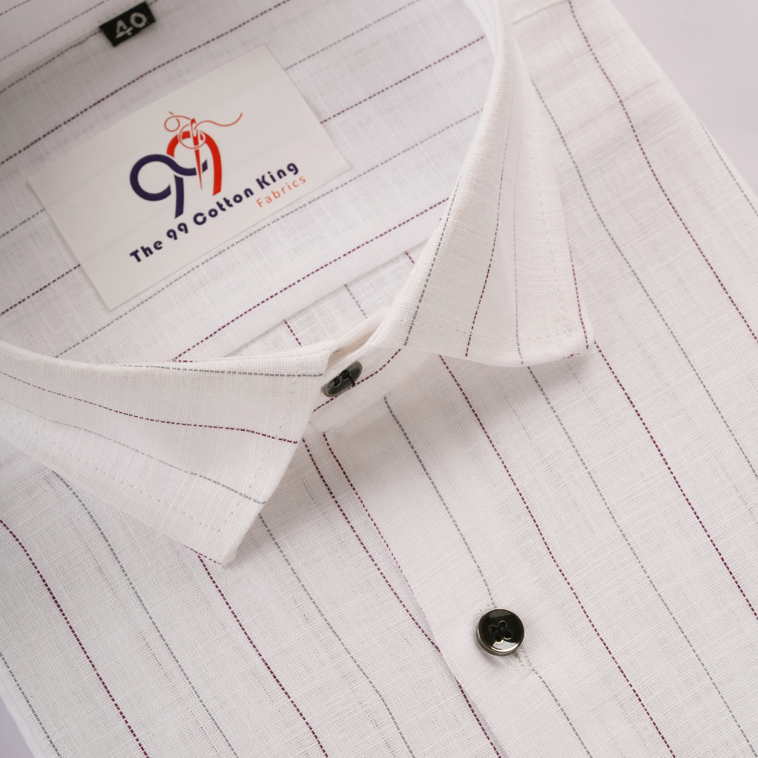 Plax Linen Cotton Brown Lining Shirt