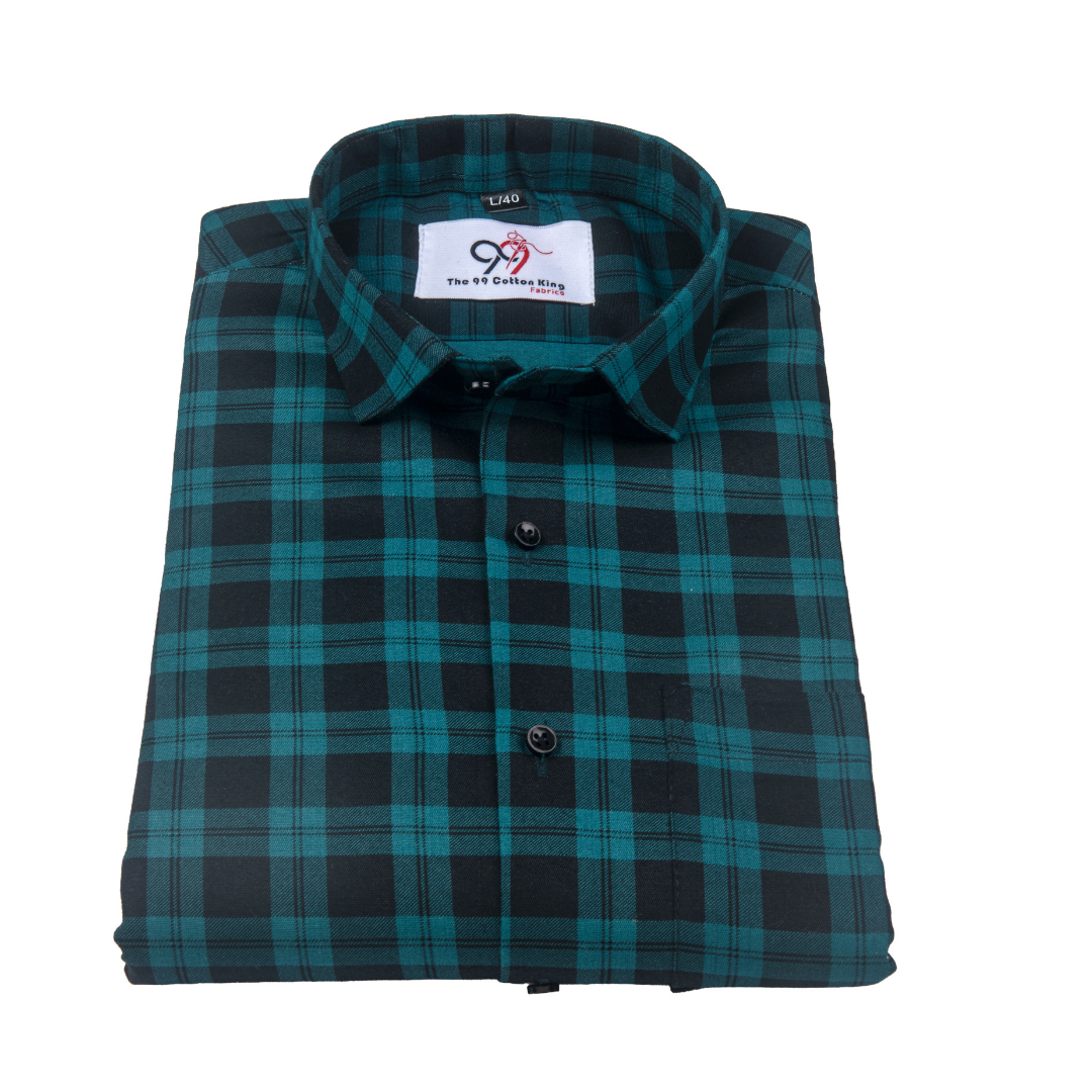 Pure Cotton Blue Checks Shirt for Men