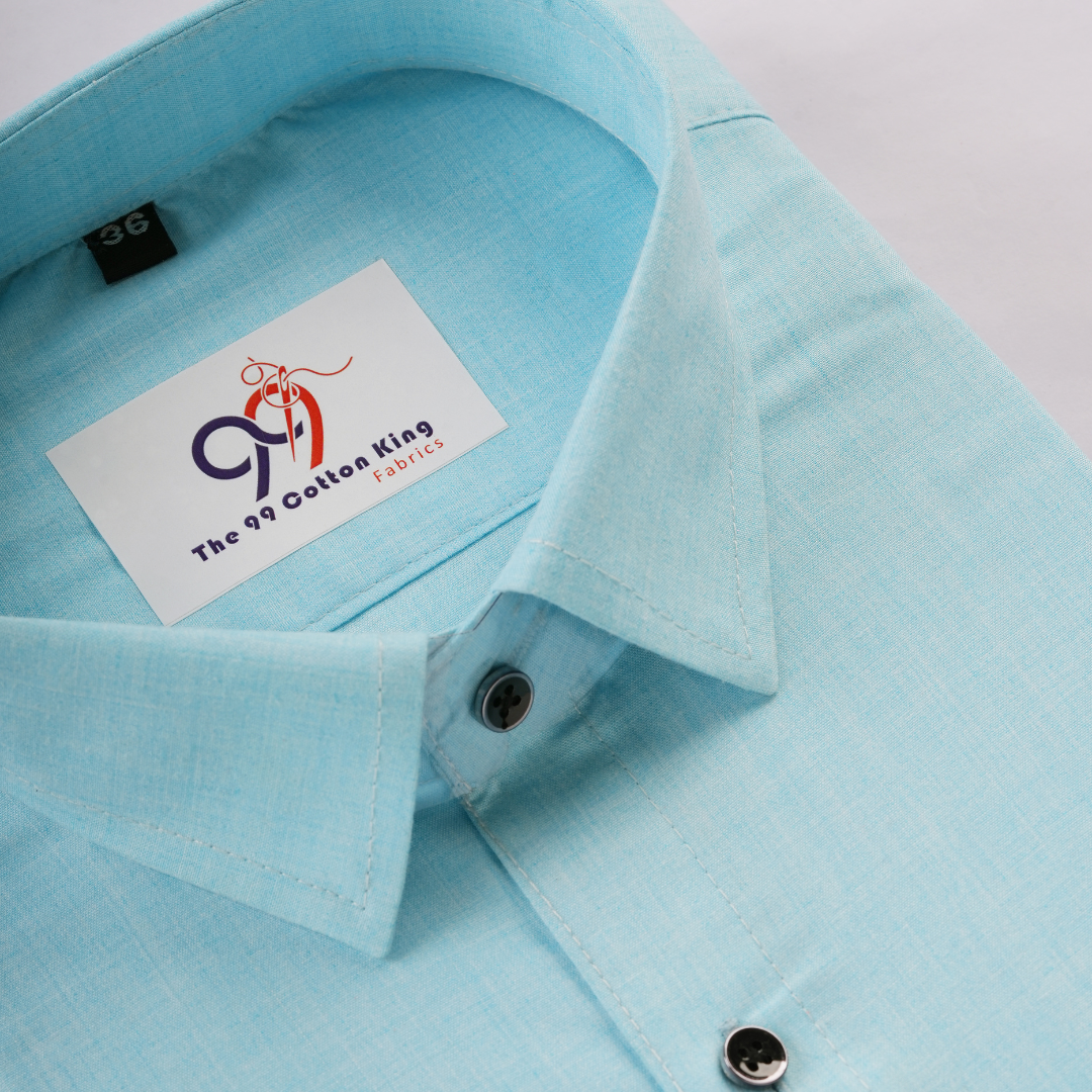 Cotton Slik Sky Colour Men Shirt
