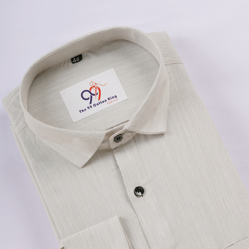 Cotton Slik Light Gray Colour Men Shirt