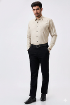 Flax Cotton Linen Striped Chandan Color