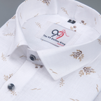 Plax Linen Cotton Micro Floral Print Men Shirt