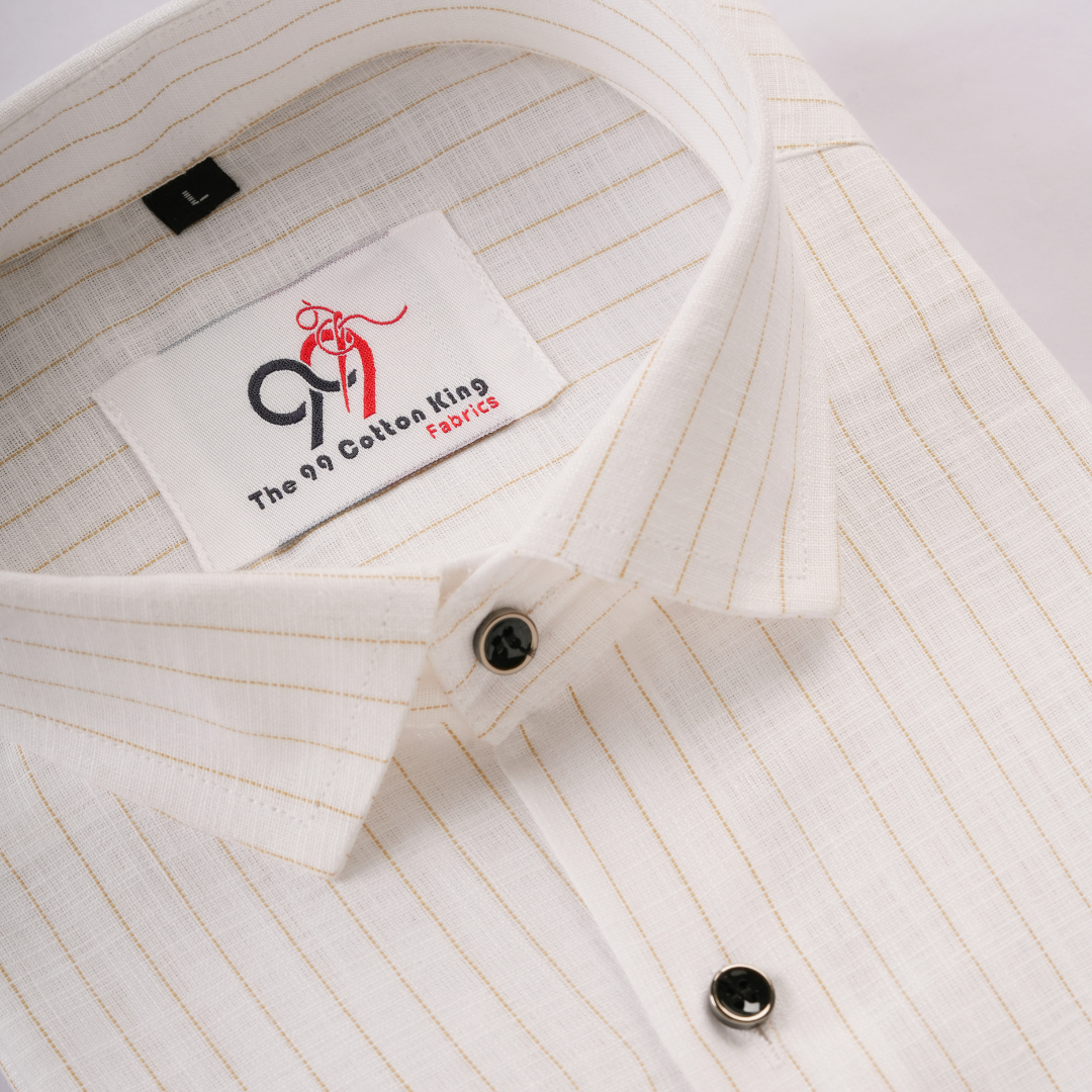 Plax Linen Cotton Golden Lining Shirt
