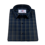 Premium Blue Color Classic Grid Check Men Shirt