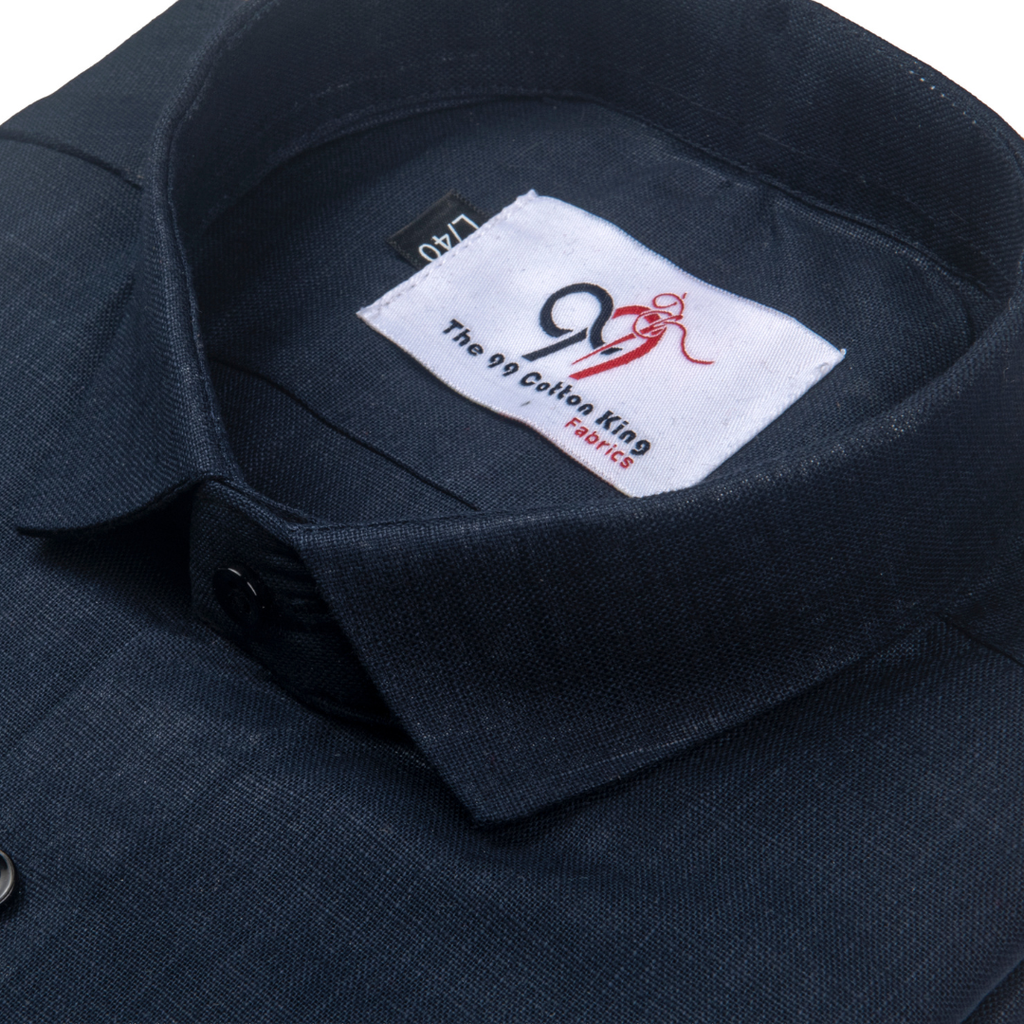 Premium Linen Blue Sky Color Plain Shirt - Full Sleeves