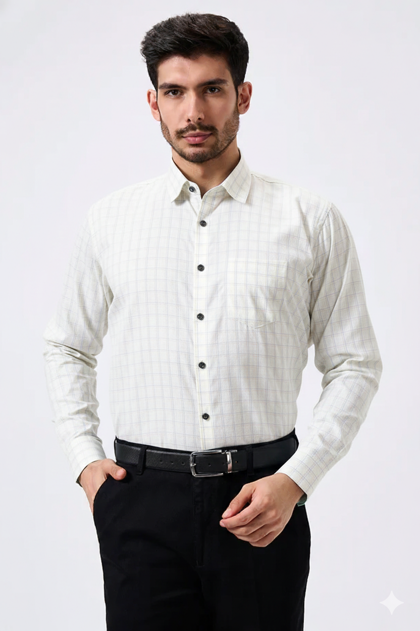 Plax Linen Cotton Gray Lining Shirt
