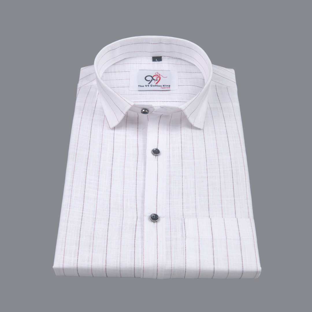 Flax Linan Cotton Midiam Line Pink Colour Men Shirt
