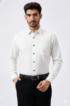 Plax Linen Cotton Golden Lining Shirt