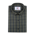 Premium Mehndi Green Color Classic Grid Check Men Shirt