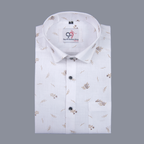 Plax Linen Cotton Micro Floral Print Men Shirt