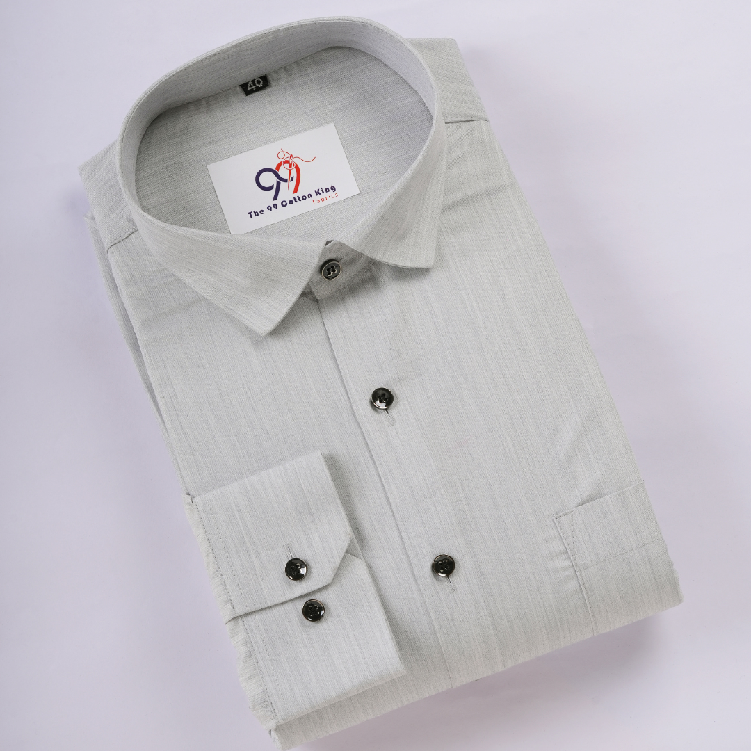 Cotton silk Steel Gray Colour Men Shirt