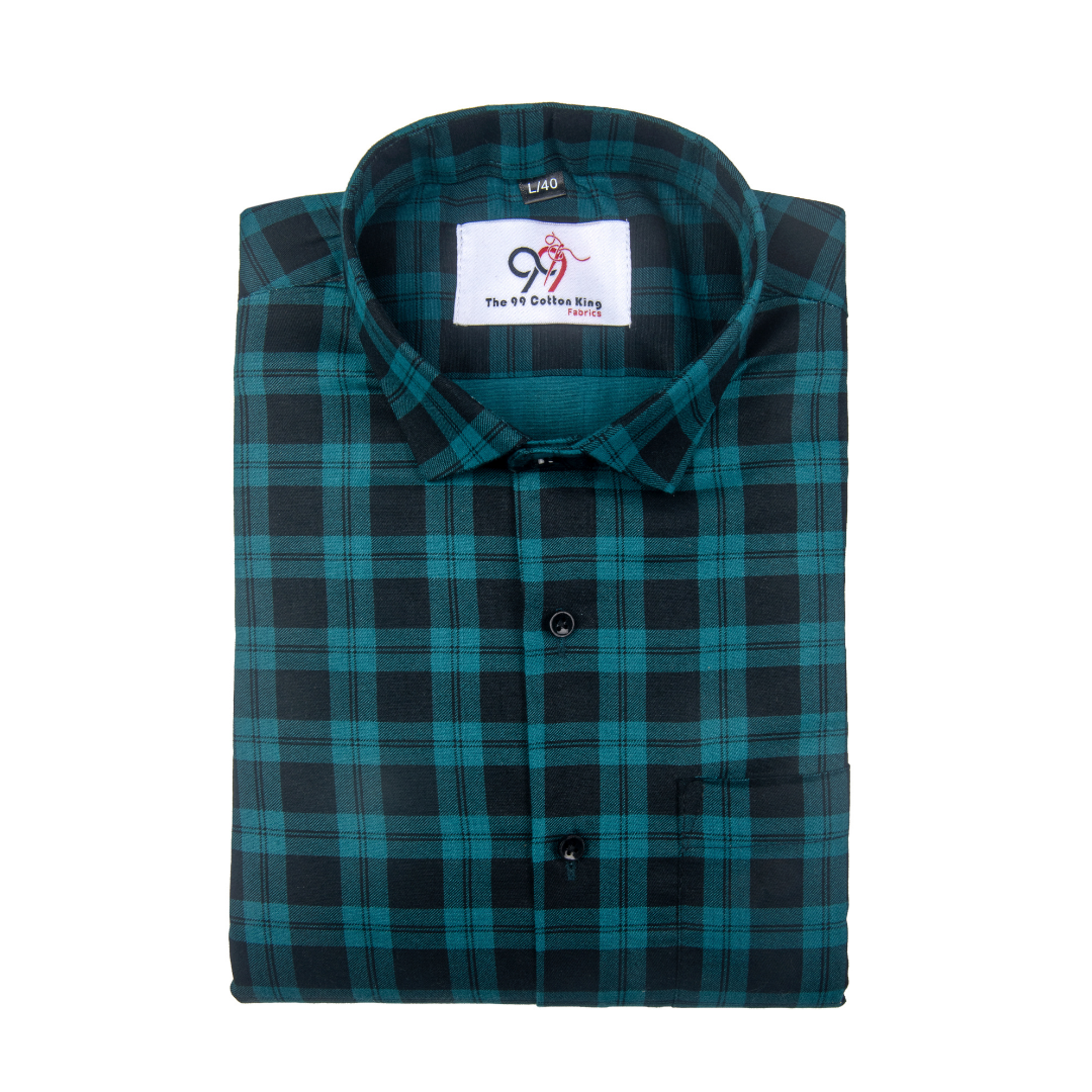 Pure Cotton Blue Checks Shirt for Men
