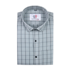 Premium Steel Gray Color Classic Grid Check Men Shirt