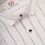 Plax Linen Cotton Bold Multi Colour Lining Shirt