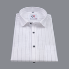 Flax Linan Cotton Midiam Line Grey Colour Men Shirt