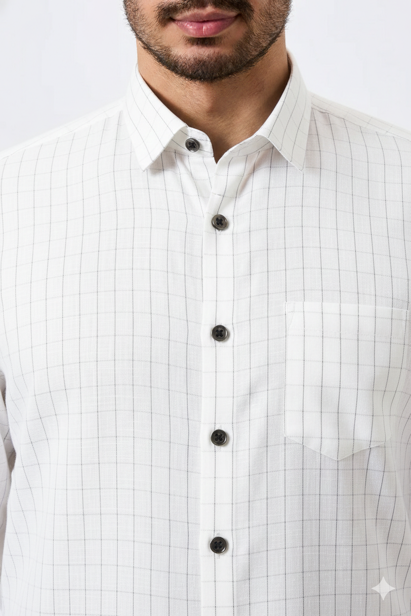 Plax Linen Cotton Gray Lining Shirt
