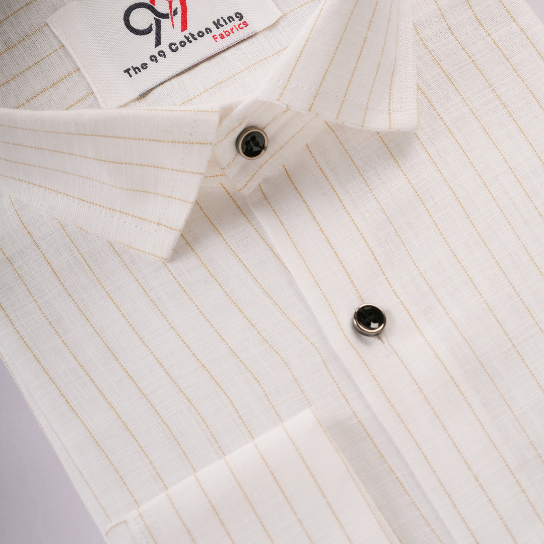 Plax Linen Cotton Golden Lining Shirt