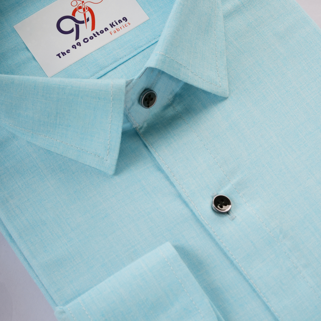 Cotton Slik Sky Colour Men Shirt