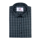 Premium Gray Color Classic Grid Check Men Shirt