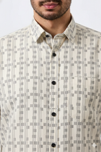 Premium Printed Cream Color Men Shirt