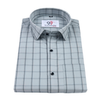 Premium Steel Gray Color Classic Grid Check Men Shirt